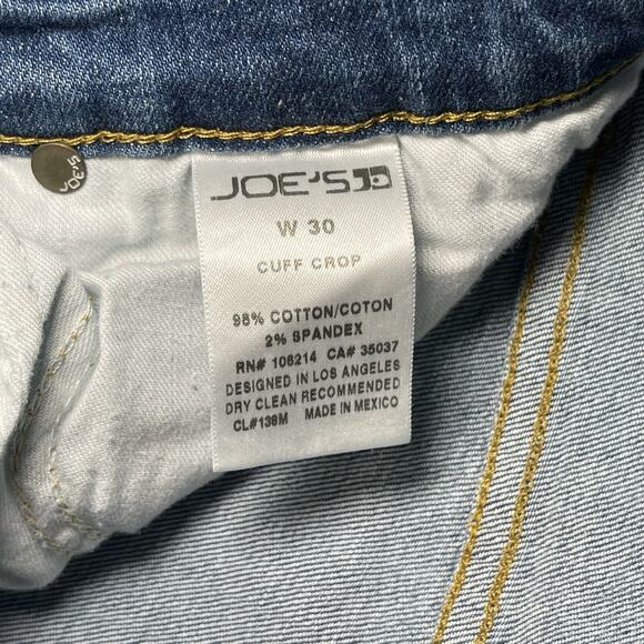 JOE'S Jeans Slim Cuffed Crop Distressed Denim 30 - Picture 6 of 7